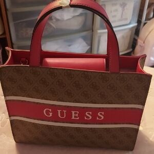 Guess Brown and Pink Tote
